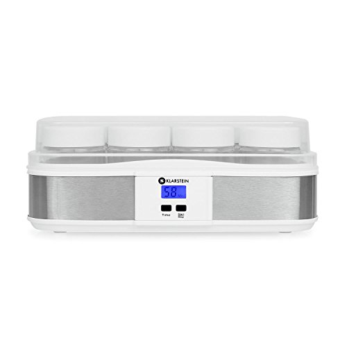 Klarstein Gaia Joghurtmaker elektrischer Joghurtzubereiter (12x210ml Gläser, Timer, gesteuerte Temperaturregelung, einfach zu reinigen, Edelstahlrahmen) weiß - 2