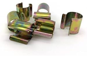 Atout Loisir Clips de fixation acier nickelé ou acier bichromaté, Diamètre 32 mm, Lot de 15