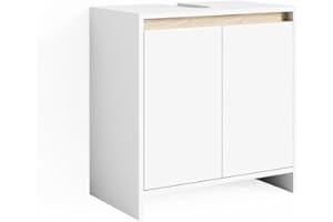 ‎VICCO Vicco Waschbeckenunterschrank Emma, Weiß/Sonoma, 58 x 60 cm