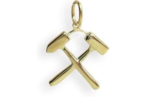 VIENNAGOLD Bergmann Bergwerk Kumpel Symbol 3D Ketten-Anhänger (Art.212176/180)