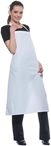 Personalised Custom Printed Long Bib Apron -Red-White-Black-R.Blue- (White)