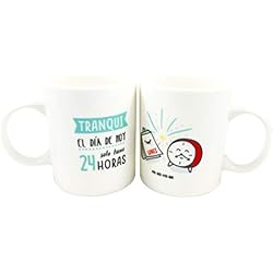 Taza Desayuno Originales. Taza Blanca De Cerámica. Taza Mensaje“ Tranqui El Día De Hoy Solo Tiene 24 Horas”.Taza Personalizada Ideal para Regalo Original Amigas, Novia, Madre, Hermana…