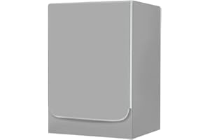 Odot Waschmaschinenabdeckung Staubdicht Wasserdichter Sonnenschutz für Frontlader-Waschmaschine Staubdichte Abdeckung Tumble Waschmaschine Trocknerschutz (grau,M-Kapazität 8~10 kg)
