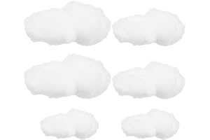 HOMSFOU 6Pcs Cotone Nuvola Decorazioni Per Soffitto 3D Nuvole Finte Artificiali Oggetti Di Scena Fai Te Nuvola Ornamento Per La Decorazione Della Stanza Bambini Della Scuola