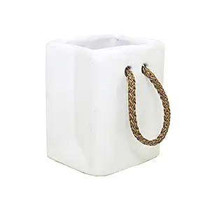 ShopMeFast Envelope Shape Mini Ceramic Pots Ceramic Planters for Indoor Plants/Planters,Home Decor,Garden Decor,Office Decor,Decorative Succulents Pot (Color: White)(L:8 cm, W:6 cm, H:10 cm)