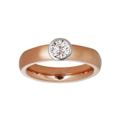 Preisvergleich Produktbild Xenox Ring 50 - Edelstahl Zirkonia - rosé