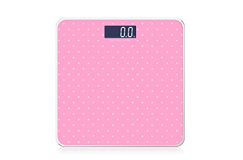 Digitale Personenwaage Waage Reisewaage 3 verschiedene Farben gepunktet (Rosa)