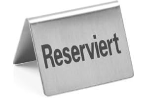 HENDI Tischschild Reserviert, "Reserviert", Stückzahl: 4, 50x35x(H)40mm, Edelstahl 18/0