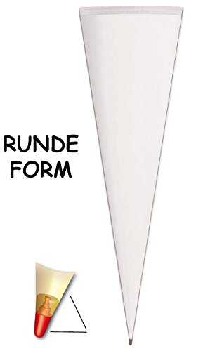 Schultüte – Rohling – WEIß – 35 / 50 / 70 / 85 cm – OHNE Tüll Abschluß – mit / ohne Holzspitze ___ Zuckertüte ALLE Größen – Roth – zum Basteln, Bemalen und Bekleben – Bastelschultüte – für Mädchen & Jungen / Geschenktüte – Basteltüte / uni einfarbig - 3