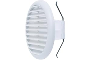 EACOMMERCE Griglia Aerazione Universale Con Molla Richiudibile dimensioni e colori Assortiti (Foro Ø da 80 a 125 cm, Bianco)