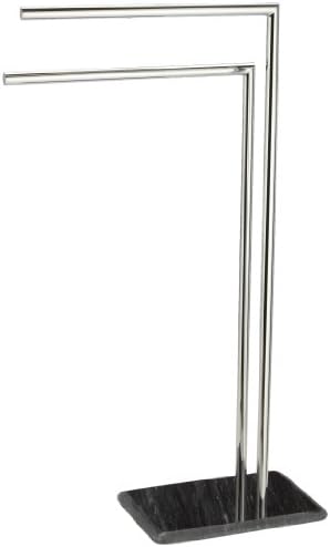 Axxentia Bad Galant 282162 Towel Holder Rack 82 cm 2 Arms and Heavy Marble Base Chrome-Plated