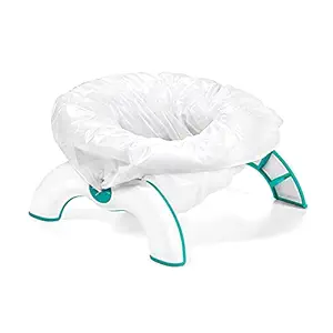 HAPYSA 2-in-1 Go Potty for Outdoor Adjustable Travel Toddler Toilet Seat for Kids | Kids Toilet Seat | White