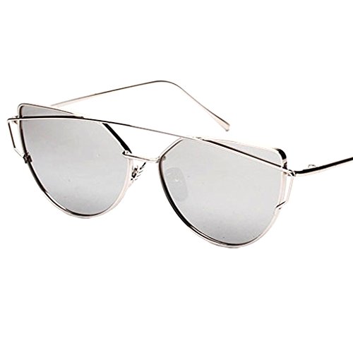 Gazechimp Damen Twin-Träger Vintage Classic Metallrahmen Sonnenbrille Katzenaugen Brille Reflektierenden Spiegel - 4