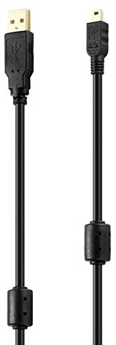 Kab24® USB 2.0 Premium HighSpeed Kabel HQ schwarz mit Ferritkernen und 24K vergoldet AWG 28 / 24 (5m, A Stecker auf Mini B Stecker) - 2