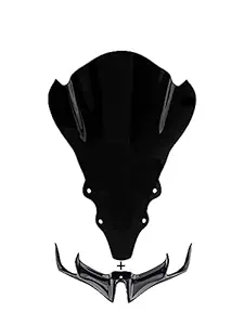 A&U Windshield Bolt Db Visor 2.0 for Yamaha R15 V1 V2 S + Winglet 2.0 (Black) Combo