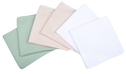 Sinland Microfibre Waffle Weave Dish Cloths Kitchen Cloth Washcloths Facial Cloths 33x33cm Pack of 6 Assorted Color