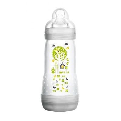 MAM MAM Biberon Easy Start Anti-Colique avec Tetine Debit 3 pour Unisexe Gris 320 ml 0 + Mois