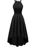 vorne kurz hinten lang kleid Rundhals, Schulterfrei, Ärmellos, vorne kurz hinten lang