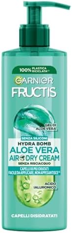Garnier Fructis Hydra Aloe Air-Dry Cream, Leave-in Crema idratante Aloe Vera, Effetto Crescita, 400 ml