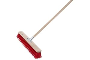 SWETTEWS 2 STK. Straßenbesen mit Stiel Industriebesen Kehrbesen, 30, 40, 50, 60, 70, 80, 100 cm wählbare Breiten (50 cm, mit 130 cm Stiel)