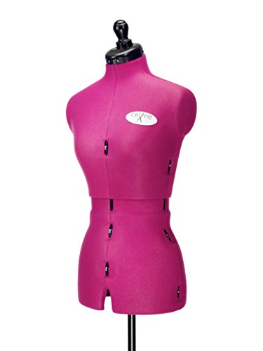 DEUBL Damen Schneiderpuppe verstellbar „CELINE MULTI“ (Gr.S/36-44) weiblicher Torso 8-teilig komplett einstellbar, Fünfpunkt Standfuß, Schneiderbüste mit 12 Verstellrädchen, inkl. Rockabrunder, extra Rückenlängenverstellung - 6