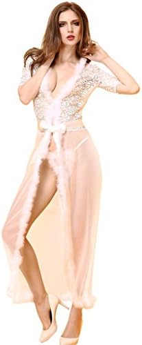 Woman Sexy Lingerie Polyester Ladies Long Section Shawl Sexy Nightdress All Code Long Paragraph Cloak Transparent Sexy Pajamas, Black