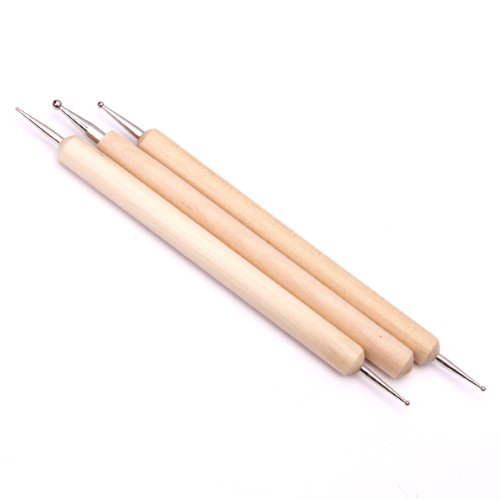 SODIAL(R) 3 Stk. Ball Griffel Werkzeug Zum Praegen Muster Ton Bildhauerei - 6