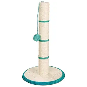 Trixie: - Scratching Post | Post Wrapped in Durable Natural Sisal | Supports Claw Care | Keeps Kitty Active and Playful | Assorted Colour - 62 cm