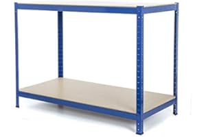 TMZ (1200 x 600 x 920) mm Blue Heavy Duty Steel Work Bench Station Shelves Garage Warehouse
