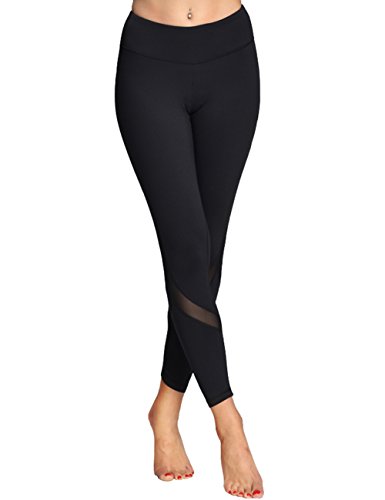 LaLaAreal Yoga Maglia Leggings da Running Sport Vita Alta Sexy Allenamento Palestra Fitness Pantaloni, Black#1