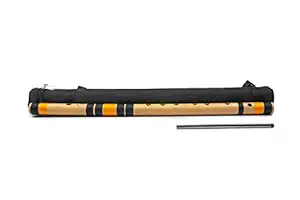 Radhe Flutes Bamboo Bansuri B Natural Right Handed Bass Octave (20.5 inch) With Hard Cover And Mineral Oil