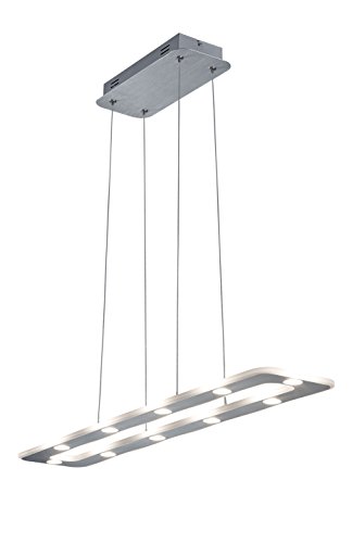 Preisvergleich Produktbild Trio Leuchten LED Pendelleuchte Basel, Aluminium, Glas weiß satiniert, dimmbar, 373111006