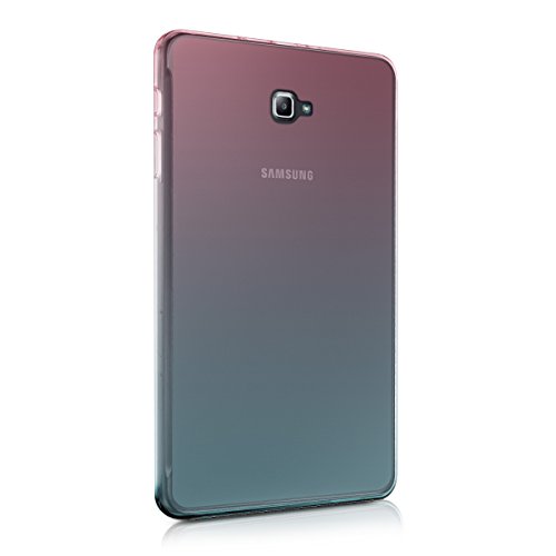kwmobile Hülle für Samsung Galaxy Tab A 10.1 (2016) T580N / T585N – Case Handy Schutzhülle TPU Silikon für Tablet – Backcover Cover klar Pink Blau Transparent - 4