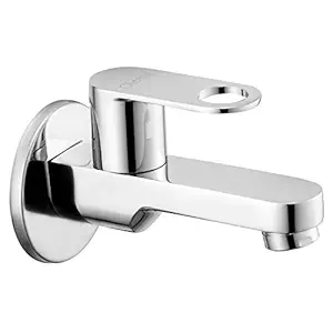 Oleanna Prime-lb Prime Brass Long Body Bib Cock With Wall Flange (Silver, Chrome Finish)