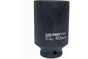 US PRO Verktyg 40 mm 1/2" dr 6-punkts djup navmutteruttag, växellåda etc 3491
