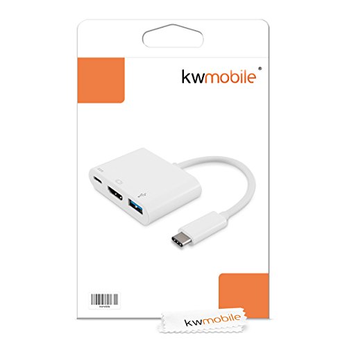 kwmobile USB 3.1 Typ C 3 Port Hub Adapter mit HDMI für Apple MacBook 12″ Chromebook Pixel Nokia N1 MSI mainboardZ97 SanDisk LaCie HD in Weiß - 4