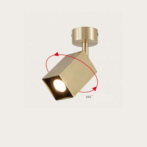 Preisvergleich Produktbild Modenny Oberflächenmontiertes Downlight Bohrer-freie quadratische kupferne Decken-LED-Scheinwerfer-Winkel-justie... Bekleidungsgeschäft-Paneel Downlamp für Treppenhaus-Eingangs-Korridor-Ausstel...