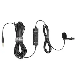 BOYA Upgraded BY-M1S Lavalier Microphone Without Battery Omnidirectional Lapel Mic for iPhone DSLR Camera Android Smartphone Camcorders Audio Recorders PC Laptop Recording