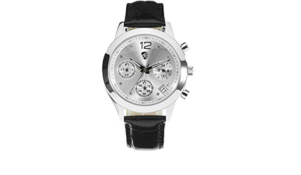 Auriol® Orologio da polso da donna/cronografo – Design elegante – Acciaio  Inossidabile di alta qualità con bracciale in pelle (Nero) : Amazon.it:  Orologi