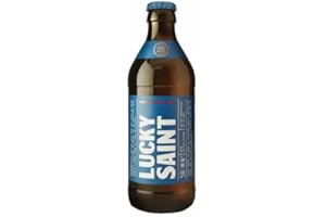 LUCKY SAINT Alcohol Free Beer - Case of 16 x 330ml, 0.5% Bottles | Vegan, 53 Calories per Lager | 4 Natural Ingredients: Pilsner Malt, Hallertau Hops, Water & Yeast | Non Alcoholic Gifts & Hampers…