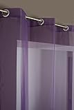 Ojales Redondos Visillo Clásico con 6 Ojales 140 x 240 cm Violeta