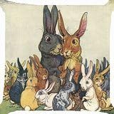 decormyhouse Cushion cover throw pillow case 18 inch bunny rabbit herd gang friends family gathering party cute both sides image zipper