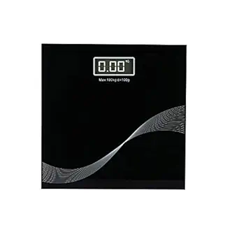 Harions Digital Electronic Personal Bathroom Scale Thick Tempered Glass LCD Display Health Body Weight Weighing Scales For Body Weight, Weight Scale Digital For Human Body (Black, Strips)