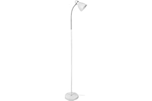 BEL AIR HOME - Lampadaire de salon Megara - Métal orientable - 1xE-27 - Hauteur 155cm - Finitions blanc, noir, argenté - Lampadaire design salon, lampe led sur pied - Blanc, Métal