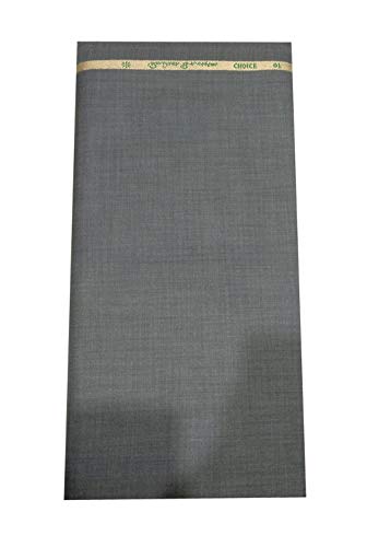 MAFATLAL Men's Synthetic 2.80 m Unstitched Safari Suit Fabric (Grey, Free Size)