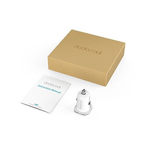 dodocool Mini Cargador de coche 24W 4 8A Dual USB Cargador m  s peque  o y compacto para Phone 6s  iPad  Samsung Galaxy S7 y otros Dispositivos Color Blanco