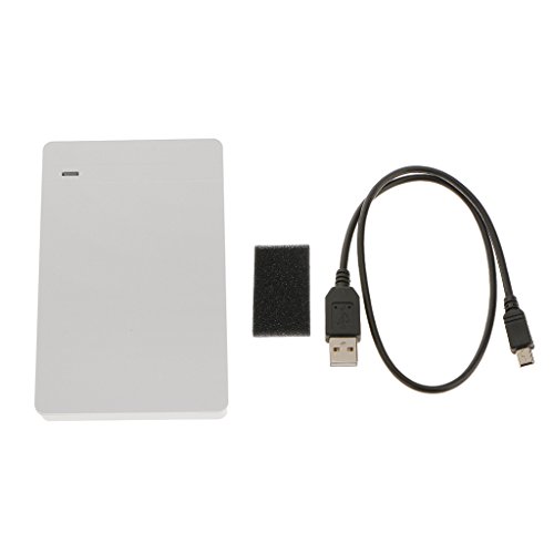 Mini USB 2.0 SATA SSD HDD Festplattengehäuse 2,5 Zoll Festplattenlaufwerk bis zu 480mbps, werkzeuglos - Weiß, eine Größe