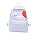 Produktbild OdeJoy Freundinnen Paar Segeltuch Brief Rucksack Draussen Reise Rucksack Schüler Tasche Schüler Schulranzen Multi Color Handtasche Canvas Mode Ledertasche Schultertasche (1 PC, Weiß)