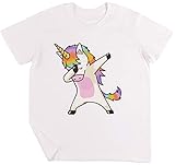 Cómodo taponando Unicornio Camisa Cadera Salto Salto Pose Niños Chicos Chicas Unisexo Camiseta Blanco