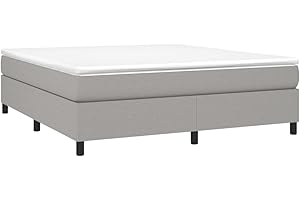 ‎VIDAXL vidaXL Rama łóżka, jasnoszara, 160 x 200 cm, tapicerowana tkaniną